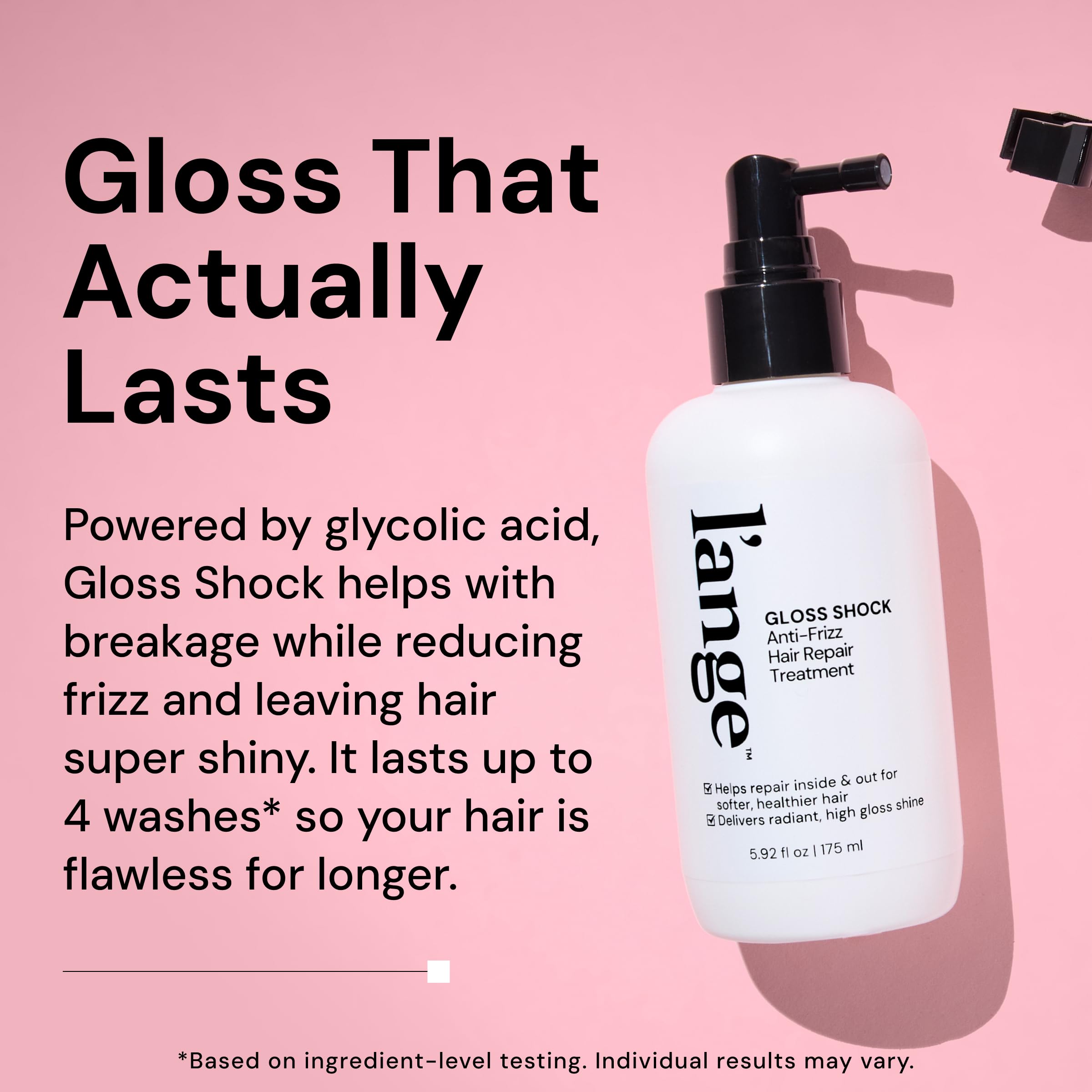 L'ANGE HAIR product texture on hand highlighting non-greasy lightweight feel