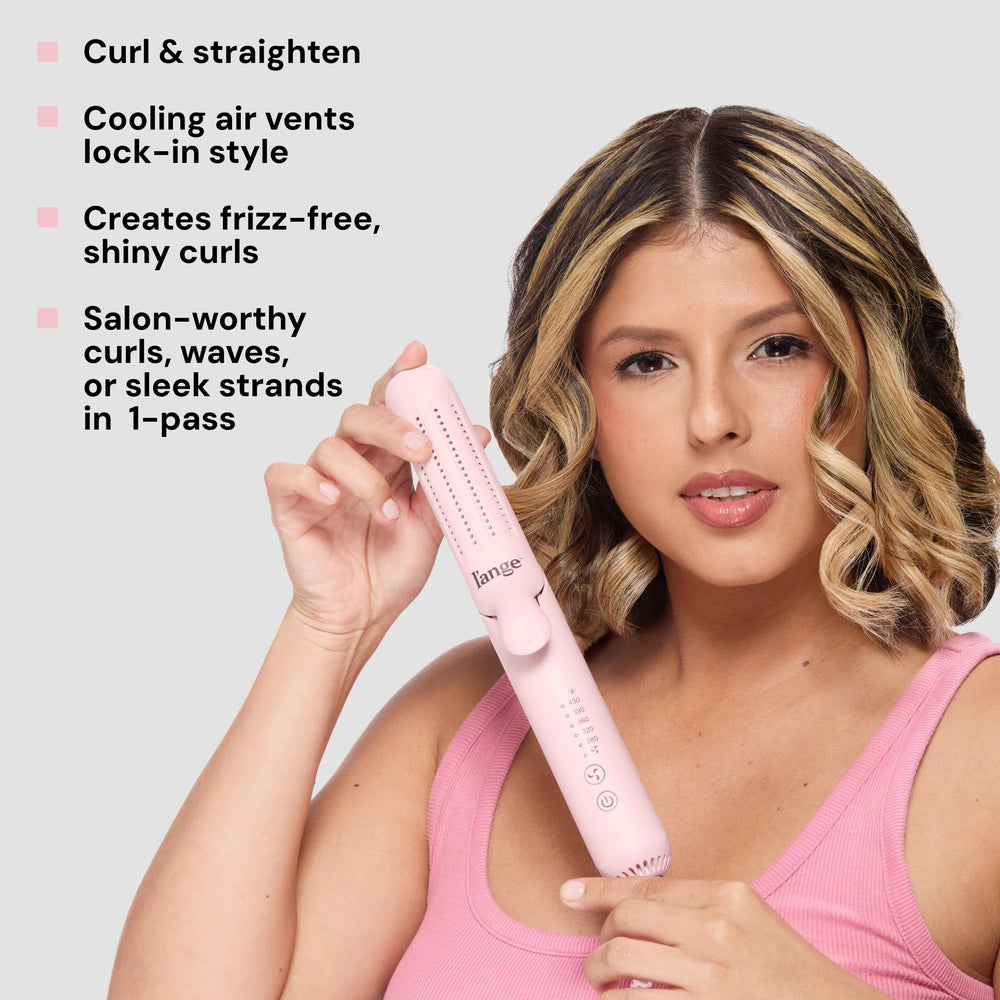 L'ANGE HAIR straightening long hair smoothly for frizz‑resistant shine