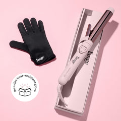 L'ANGE HAIR rotating barrel styling hair demonstrating automated curls and time savings