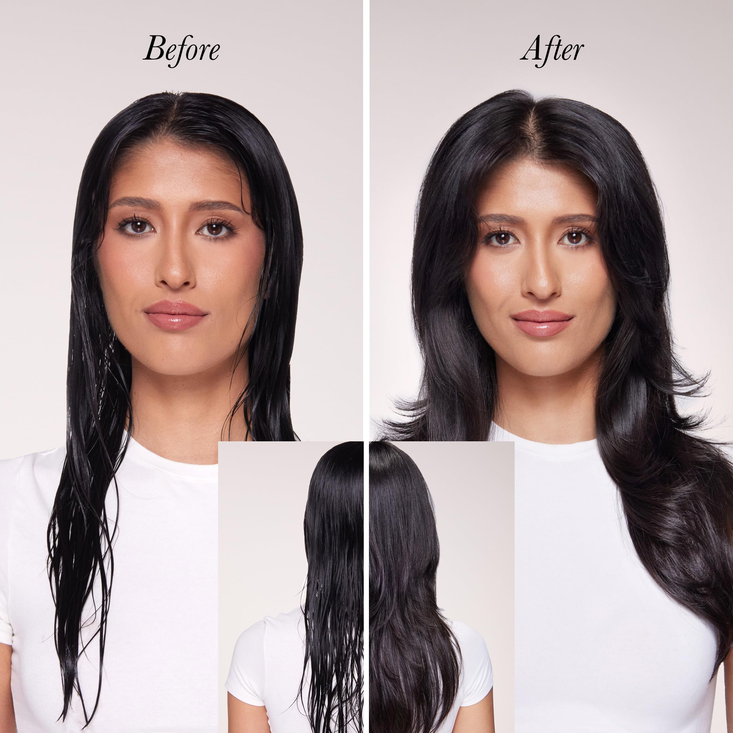 L'ANGE HAIR cream being applied to damp hair for added lift and body