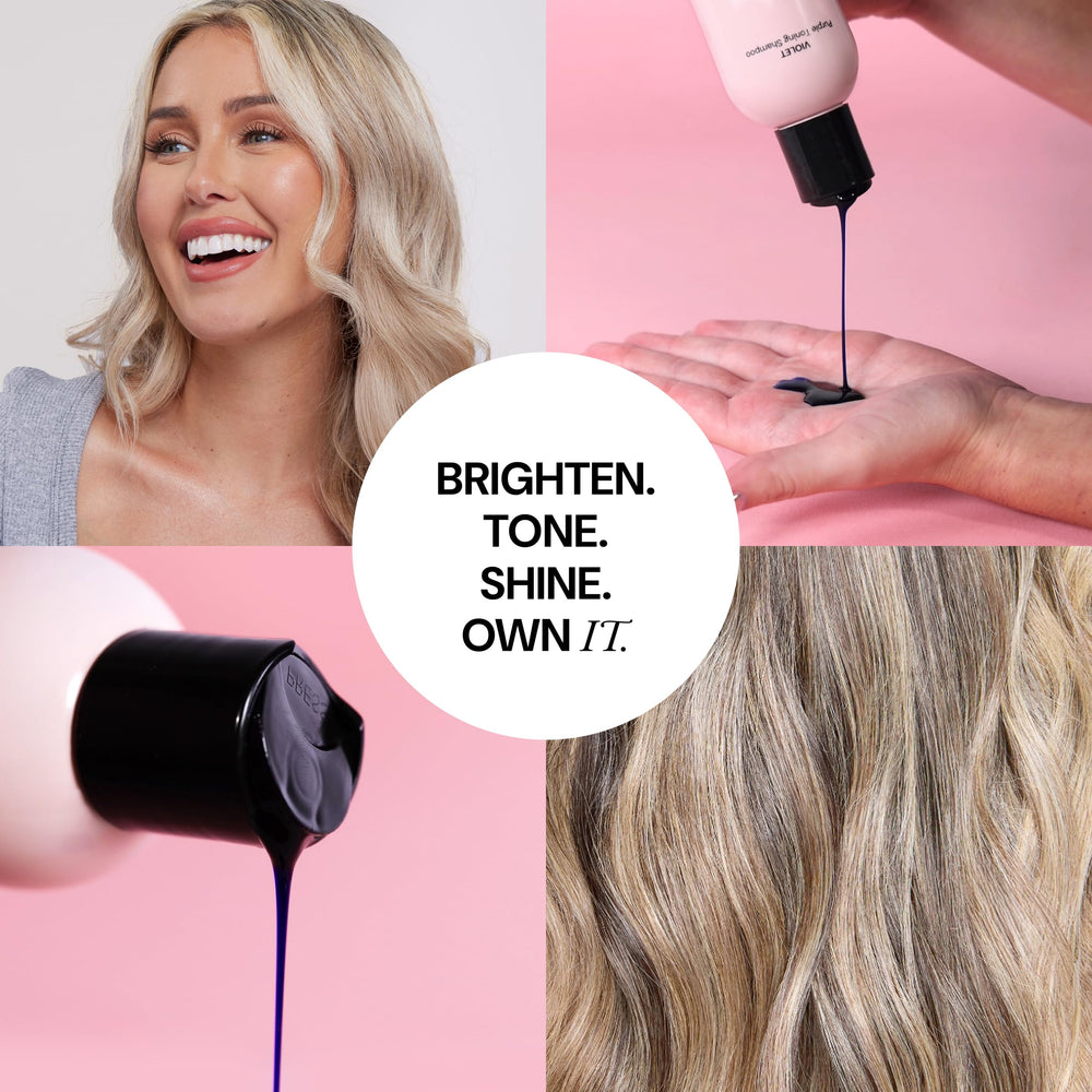 L'ANGE HAIR shampoo in hand for easy application and control