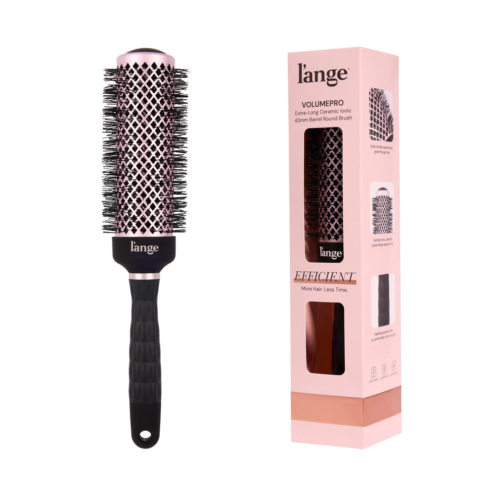L'ANGE HAIR front view of VolumePro brush showing full design and immediate styling benefit