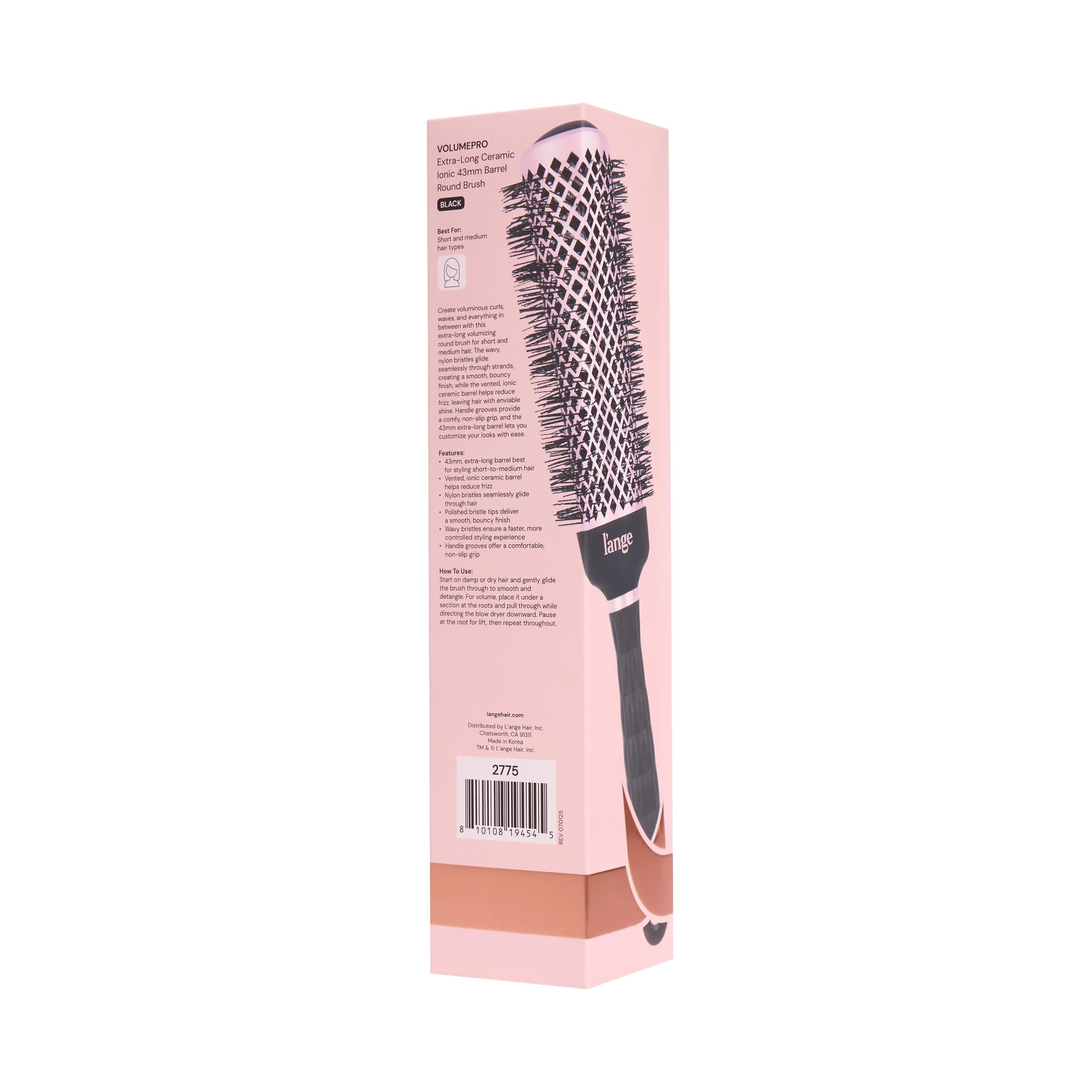 L'ANGE HAIR packaging label shot showing product info and professional-grade benefit