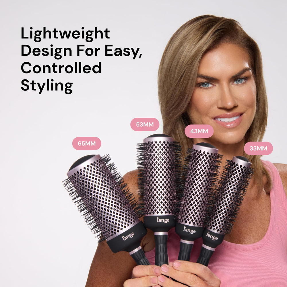 L'ANGE HAIR vented barrel side showing airflow channels that speed dry time benefit