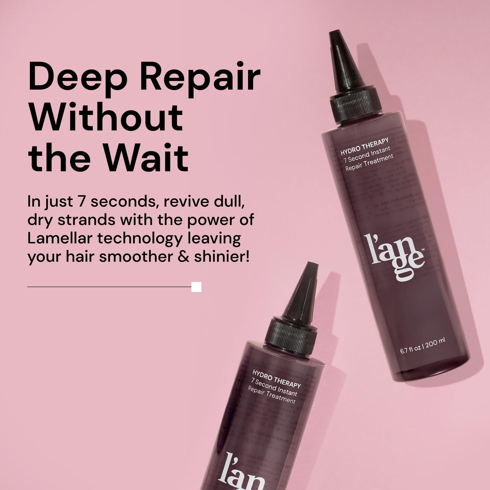 L'ANGE HAIR pump close-up highlighting controlled dispense and travel-safe top