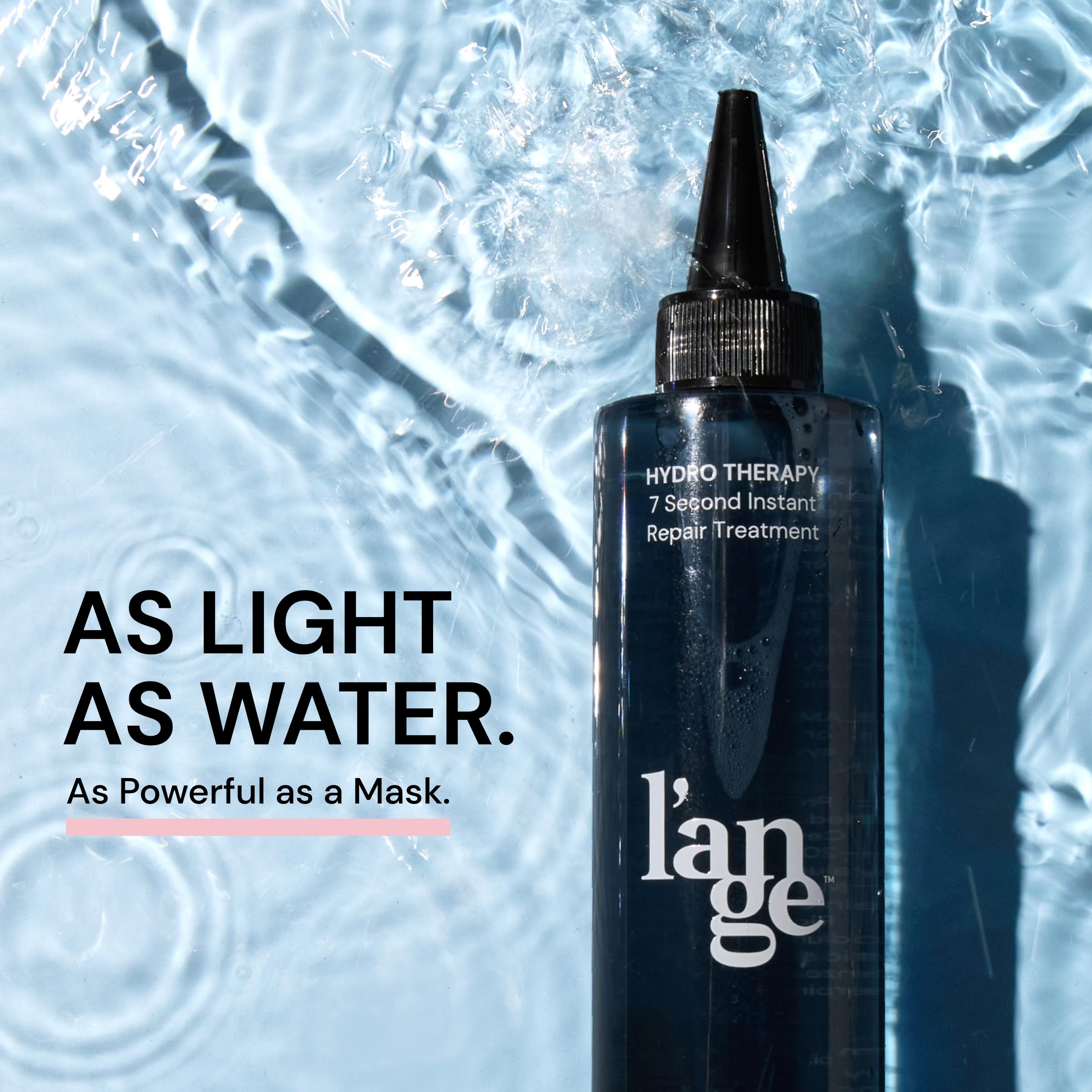 L'ANGE HAIR cream texture swirl showing lightweight lamellar formula for smoothness