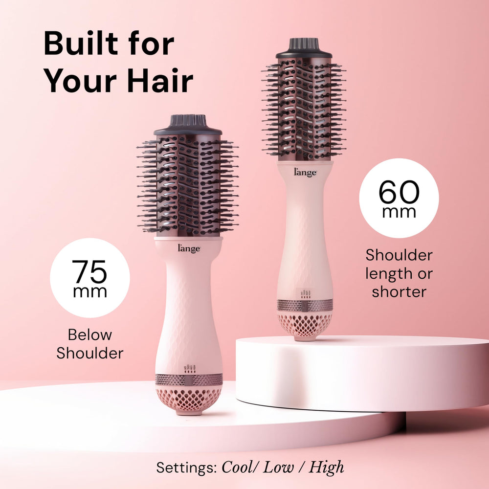 L'ANGE HAIR long 360° swivel cord detail showing tangle-free maneuvering benefit