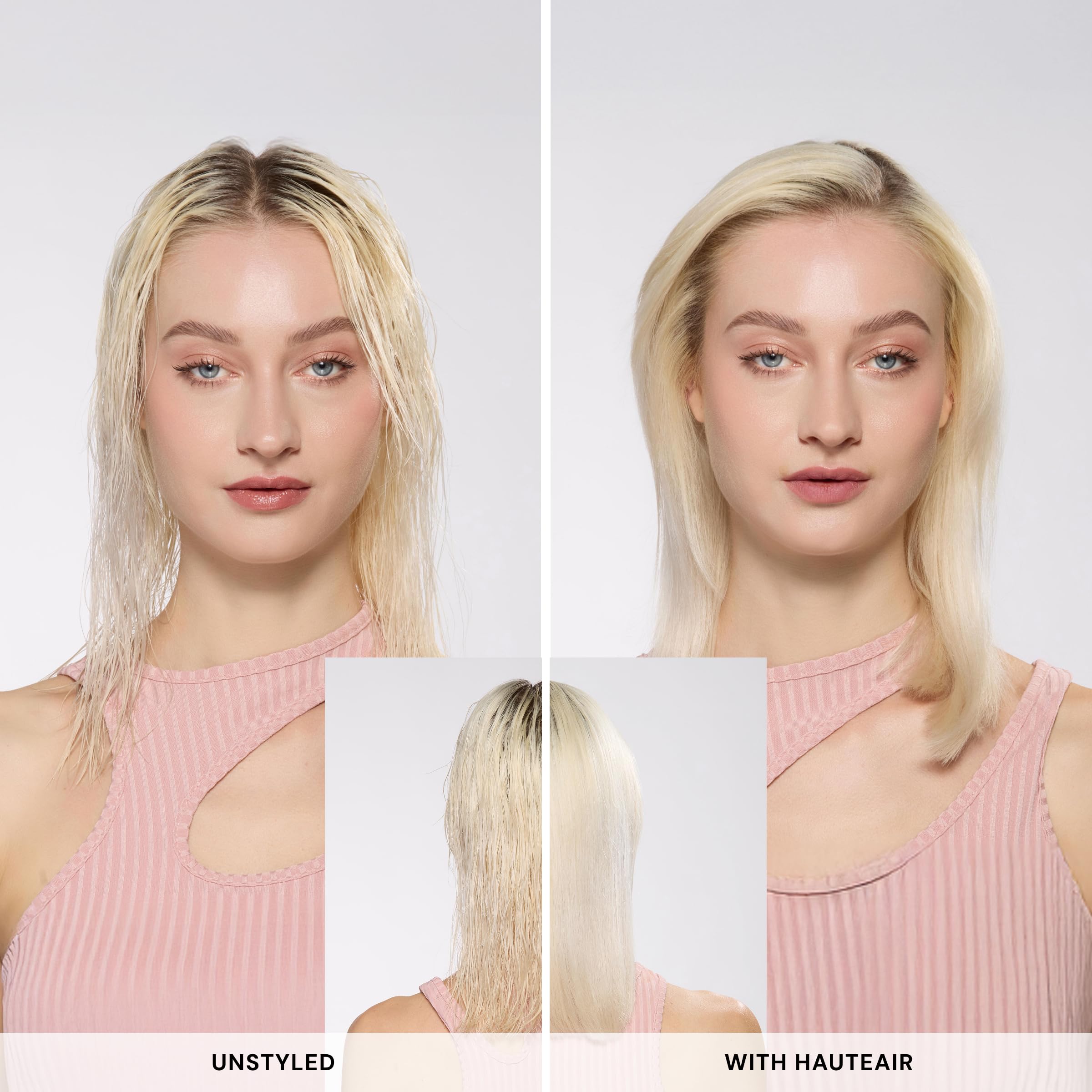 L'ANGE HAIR handheld dryer on scale highlighting lightweight comfort benefit