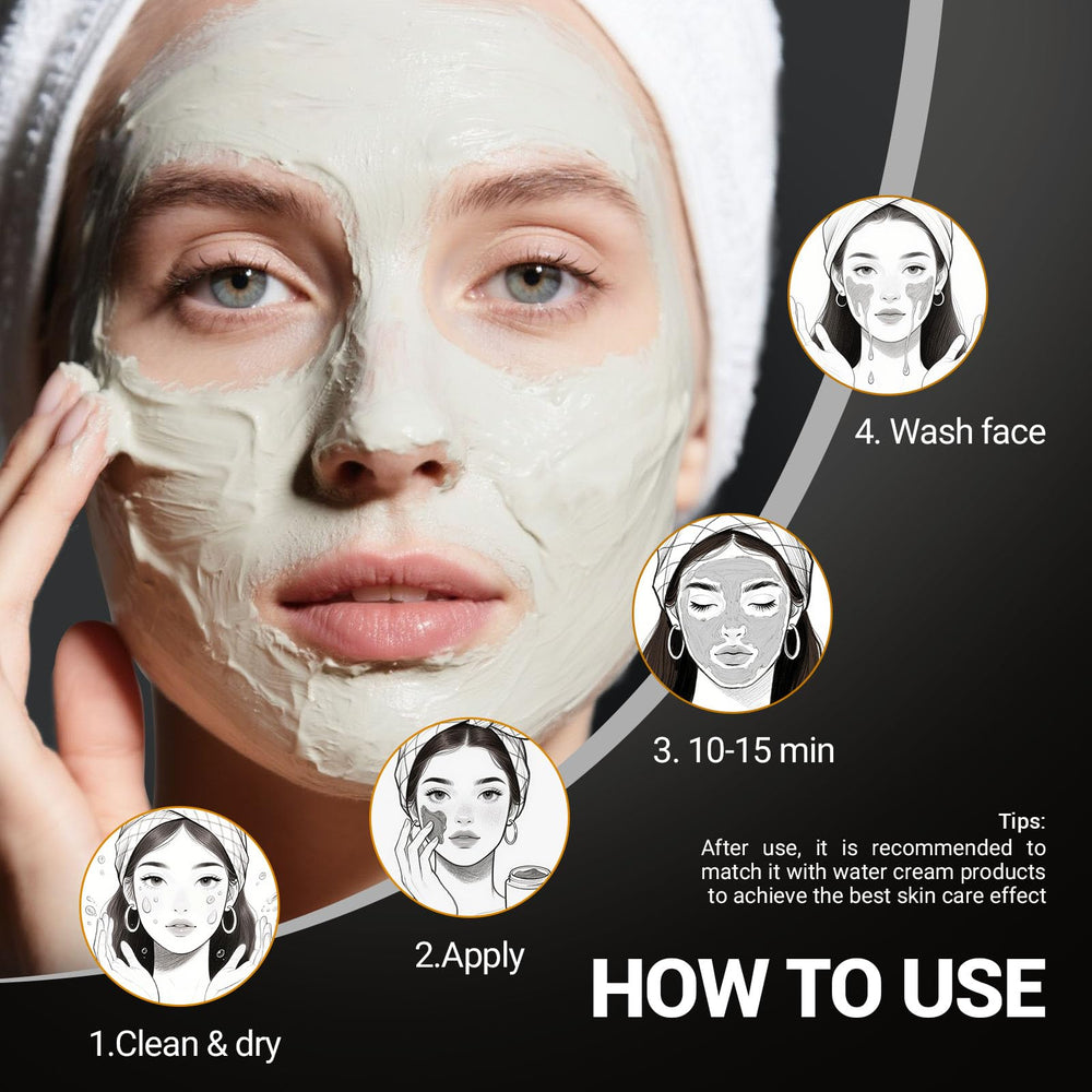 LANGULLCI charcoal and kaolin flatlay showing key ingredients for deep cleansing