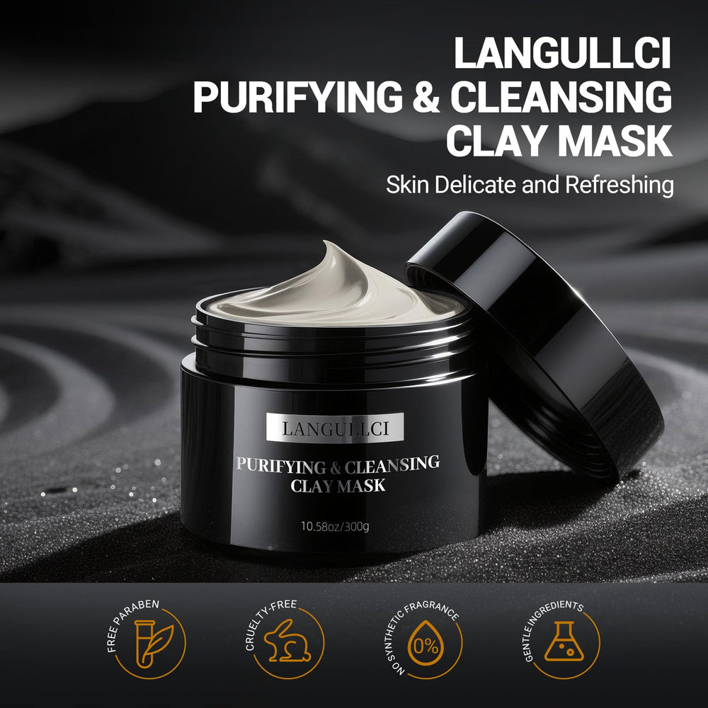 LANGULLCI open jar close-up of creamy kaolin texture for easy spreadability