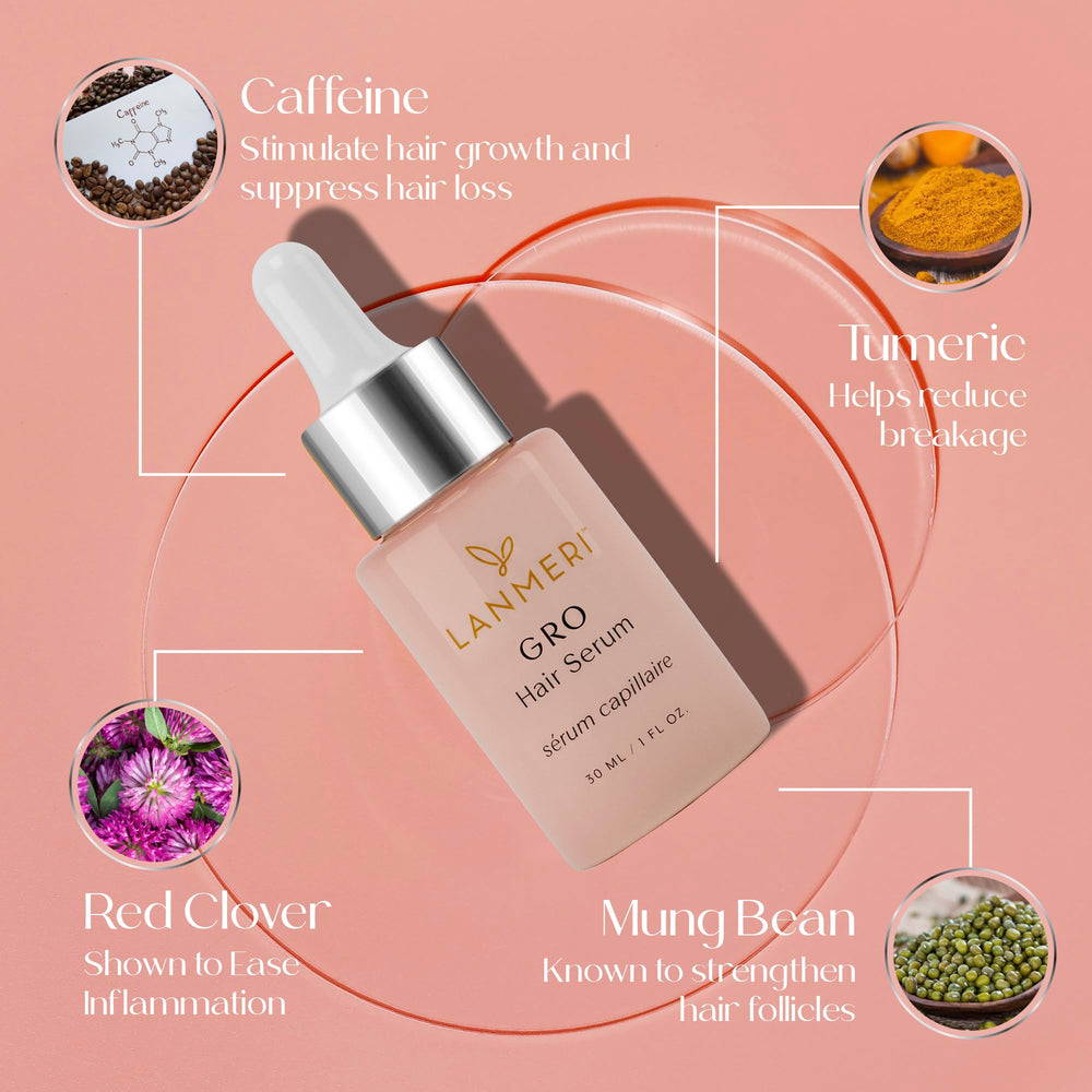 Applying Lanmeri serum to scalp demonstrating targeted massage benefit