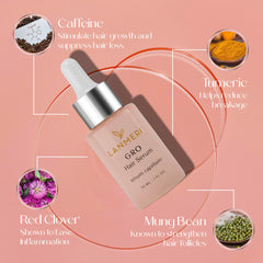 Applying Lanmeri serum to scalp demonstrating targeted massage benefit
