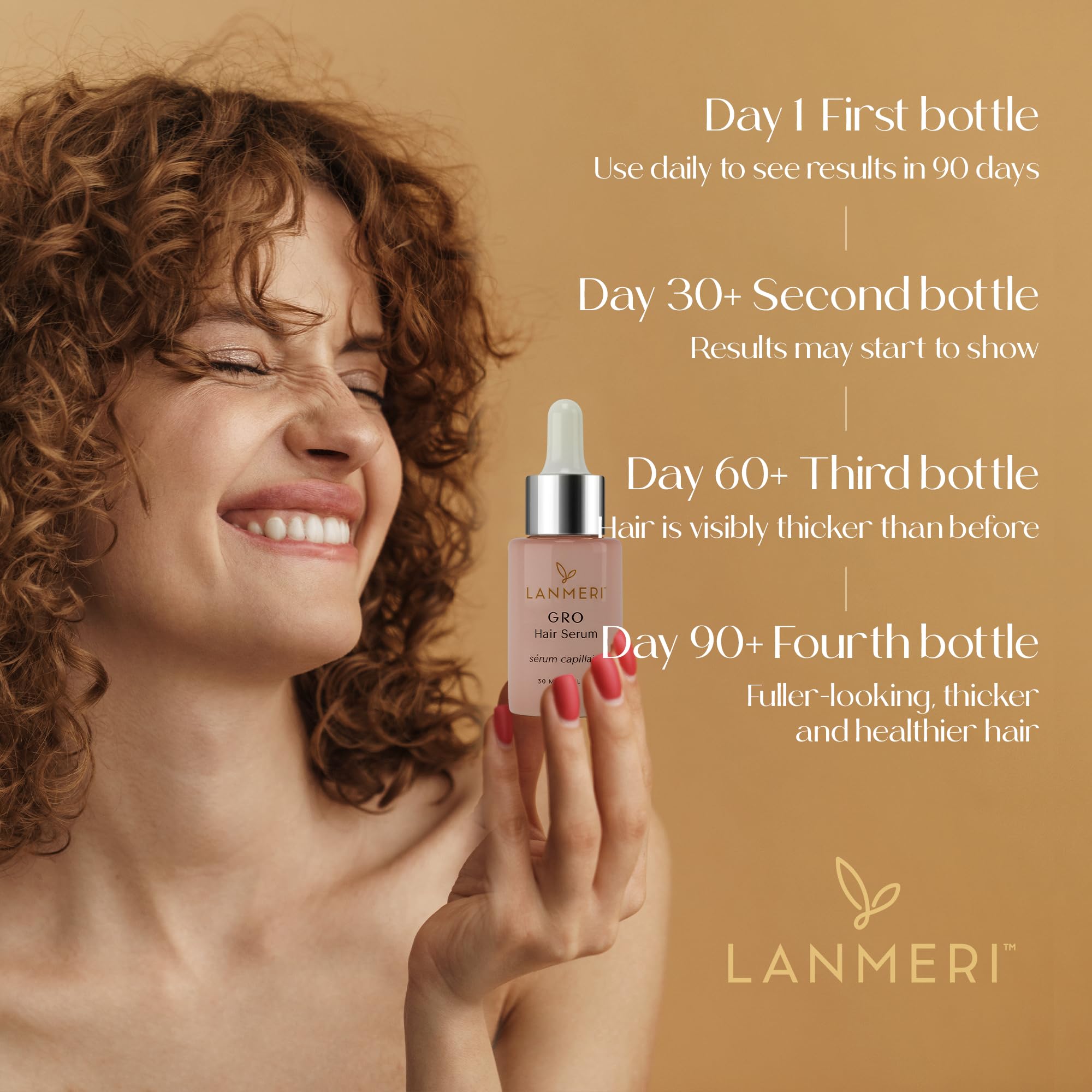 Scale comparison showing Lanmeri results image for fuller-looking hair