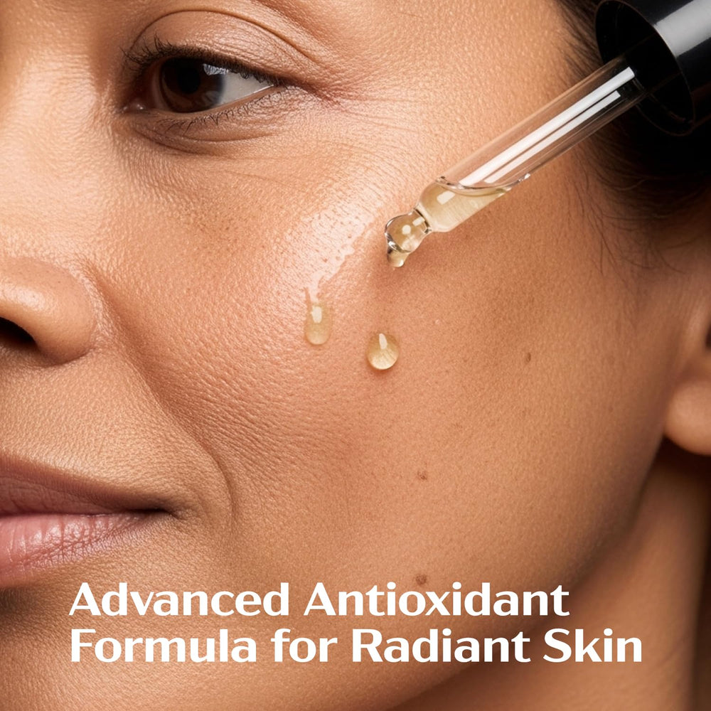 Lanmeri Ceuticals bottle staged with sunscreen and moisturizer, shows layering