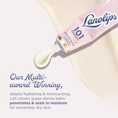Lanolips pot held between fingers for scale, convenient travel benefit