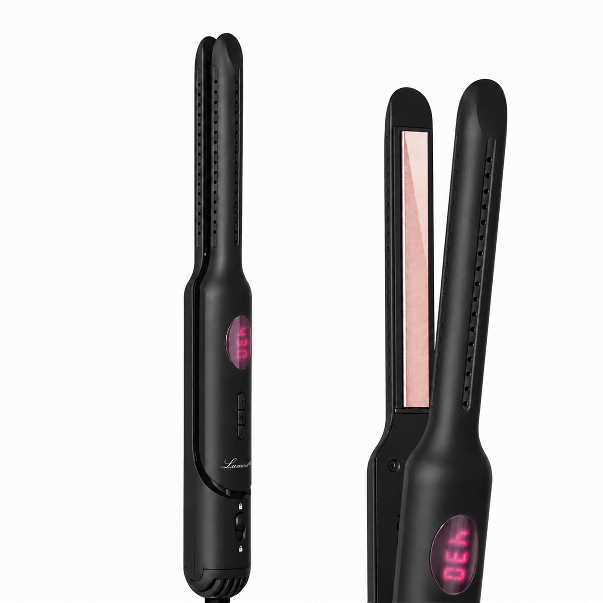 LANVIER front view of compact styler showing slim profile and ergonomic grip for precision