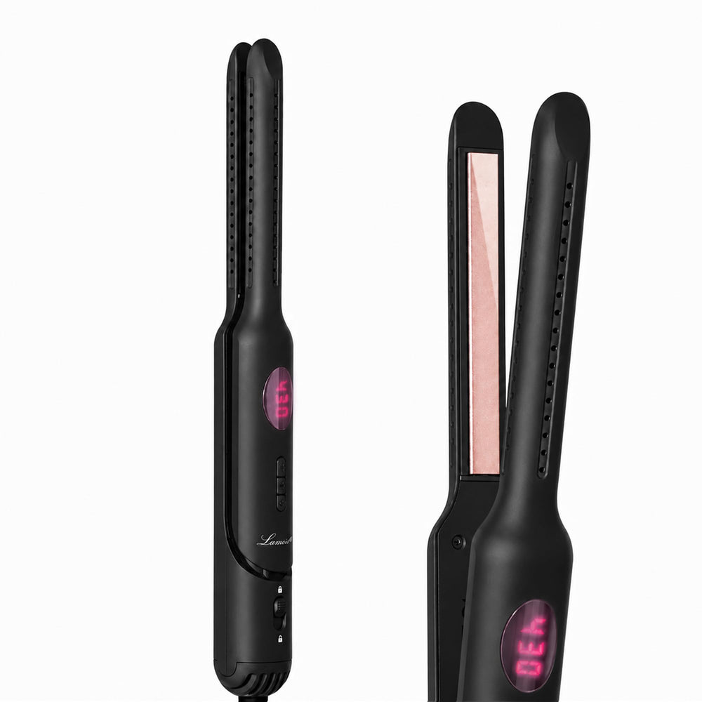 LANVIER front view of compact styler showing slim profile and ergonomic grip for precision