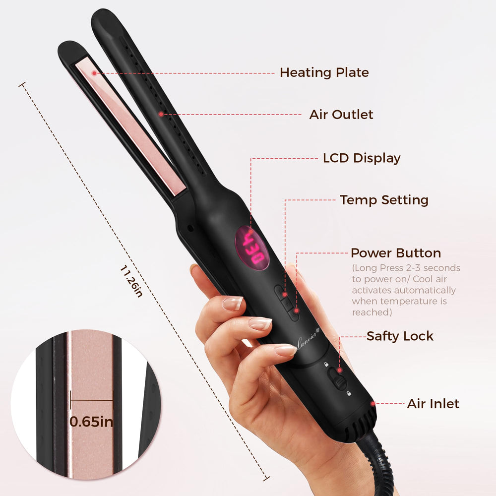 LANVIER in-hand styling on pixie cut demonstrating easy one-handed control and accuracy
