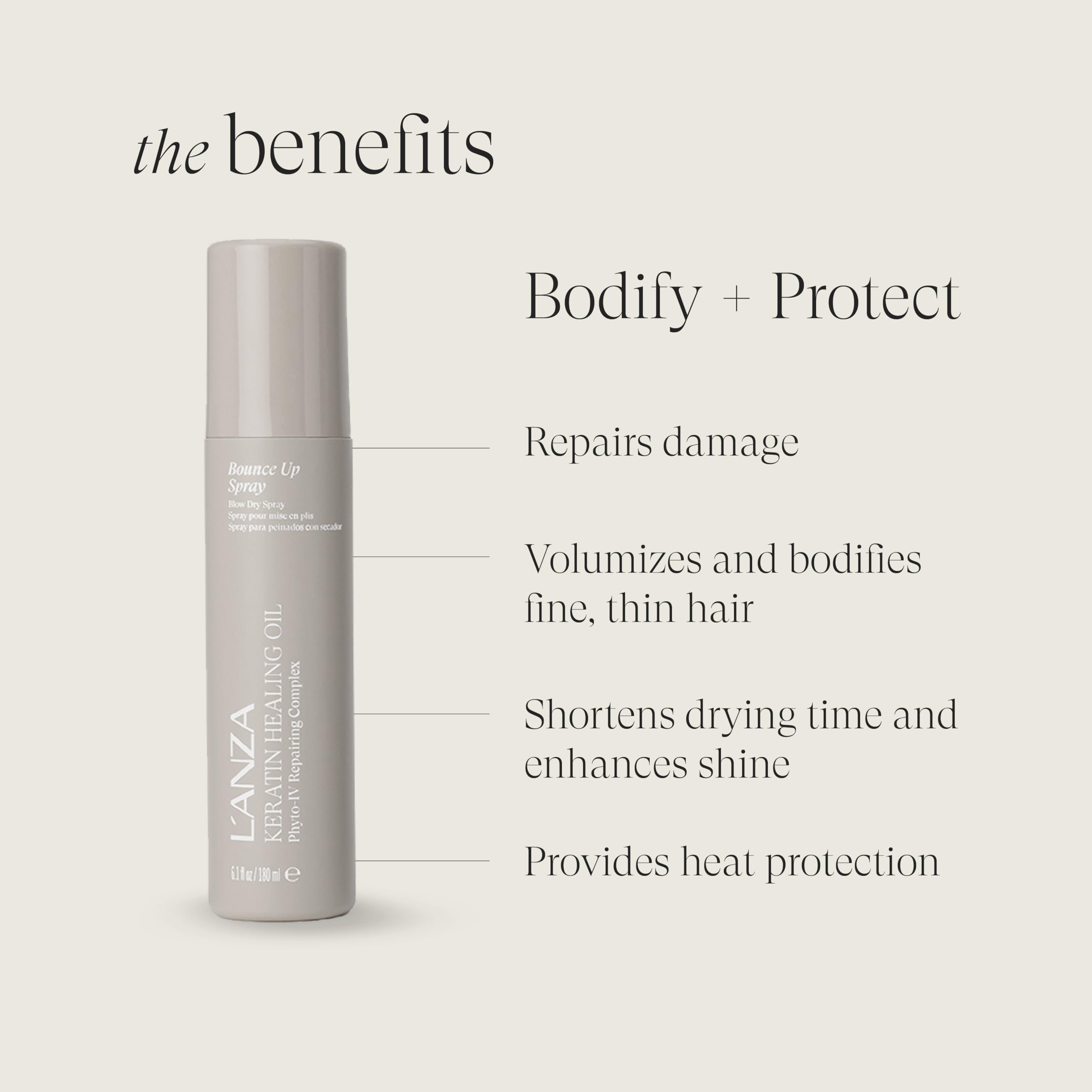 L’ANZA fine mist texture delivering lightweight coverage and lift benefit