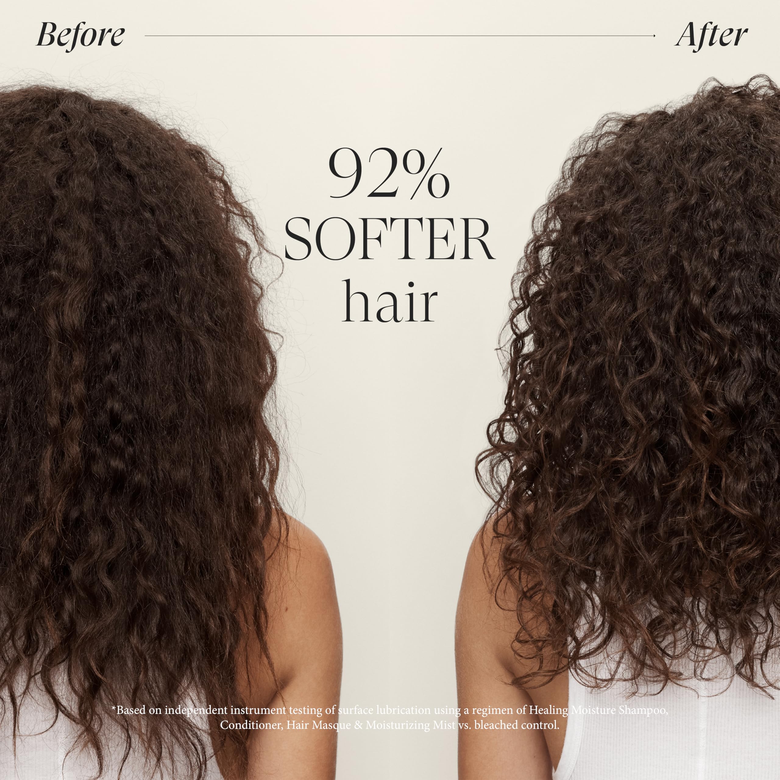 L’ANZA conditioner applied to damp hair demonstrating smoothing