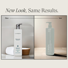 L’ANZA back label close-up listing ingredients and usage benefits