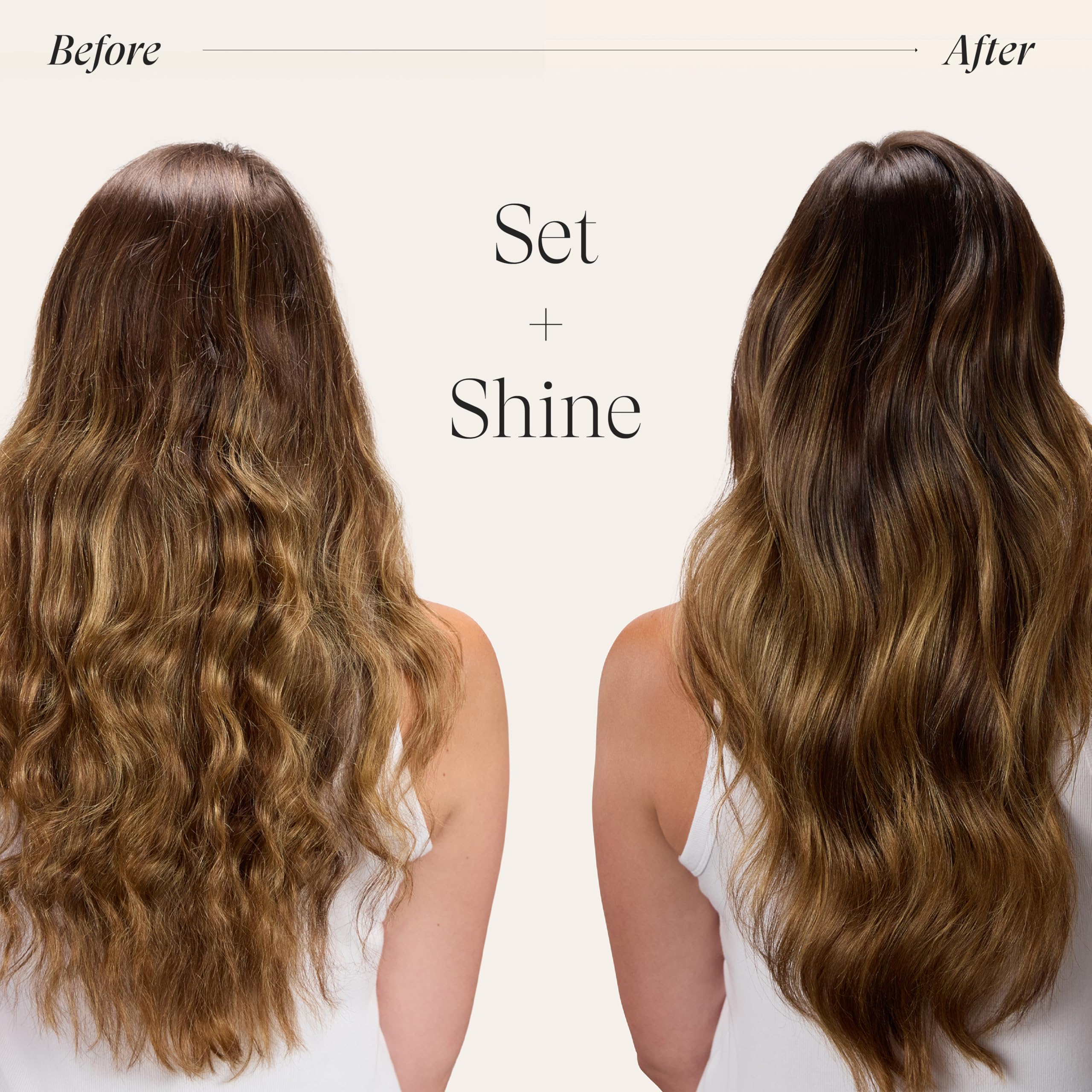 L’ANZA being applied to styled hair for frizz control benefit
