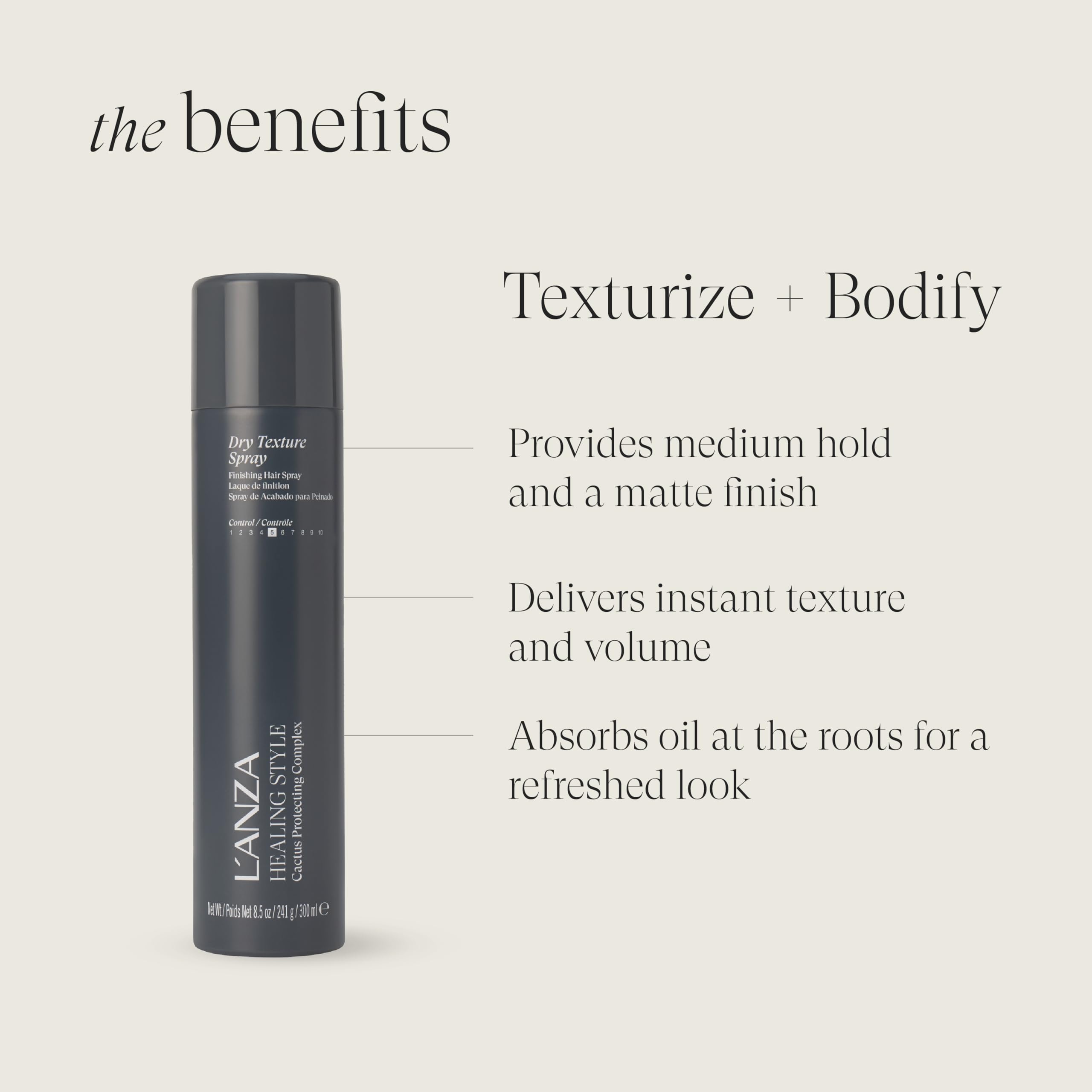 L’ANZA mist on hair creating instant texture and volume with touchable finish