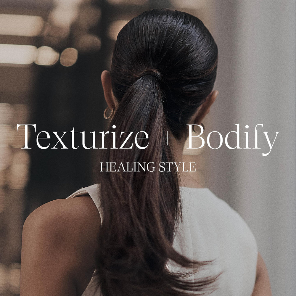 L’ANZA in salon setting styling hair for natural matte texture and frizz control