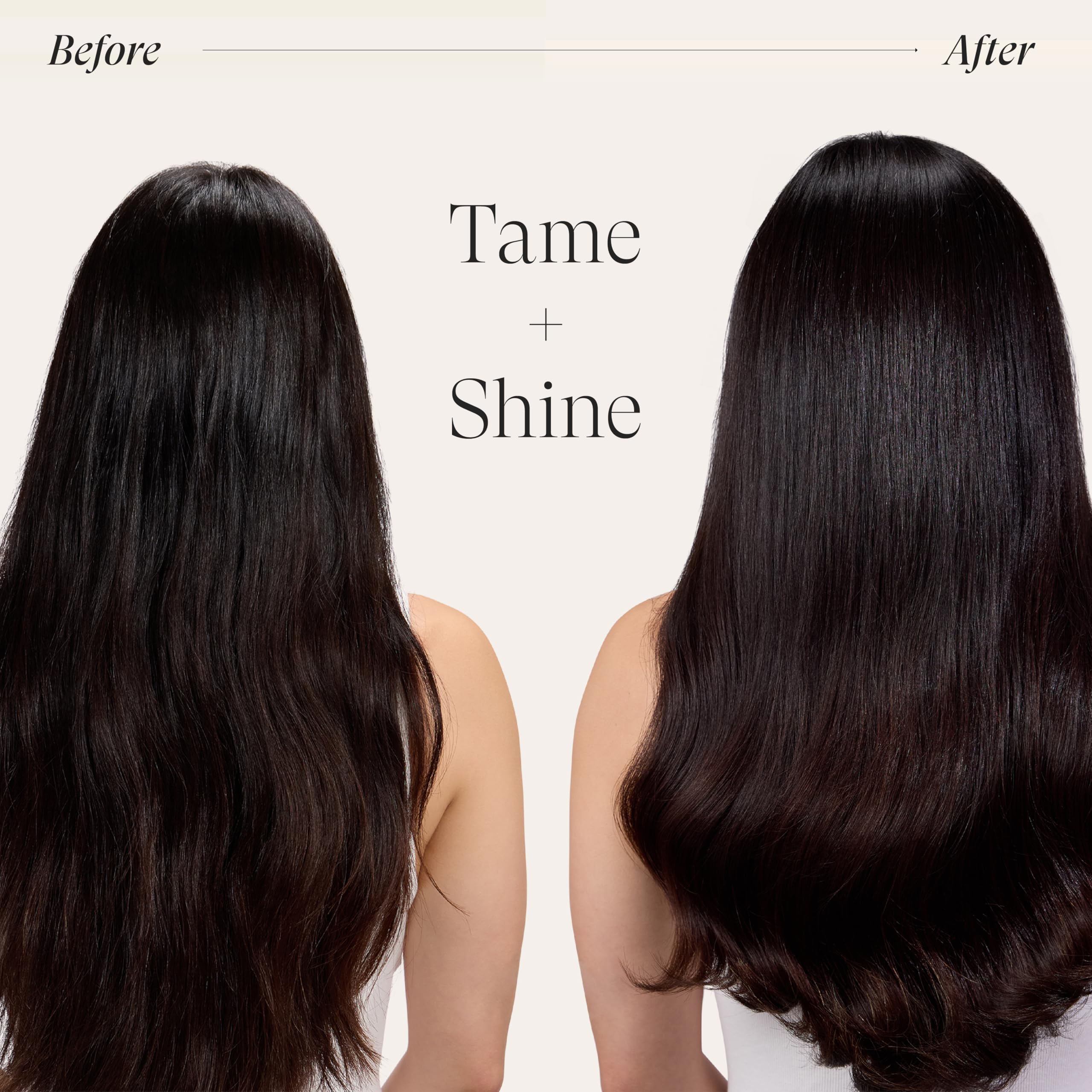 L’ANZA applied on straight hair model showing frizz control and polished finish benefit
