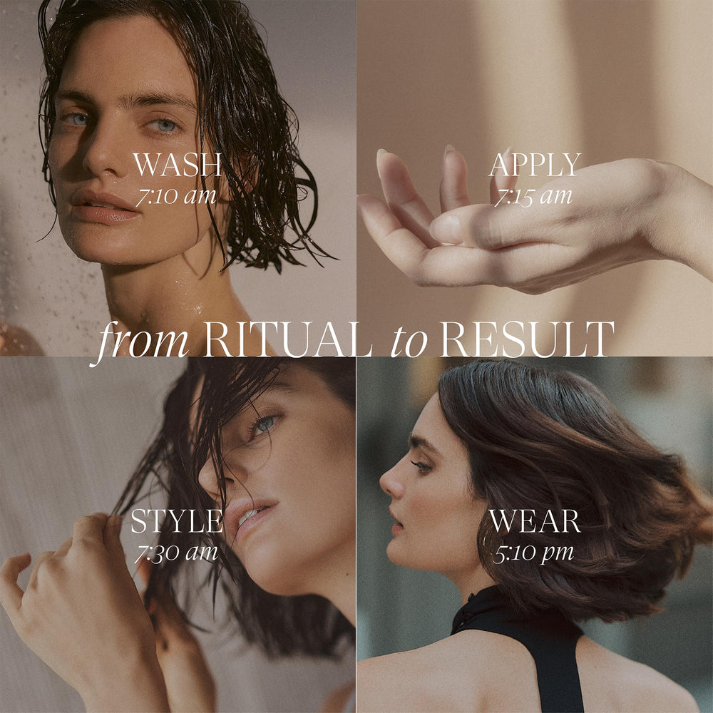 L’ANZA applied to damp hair in a salon setting boosting root lift and body
