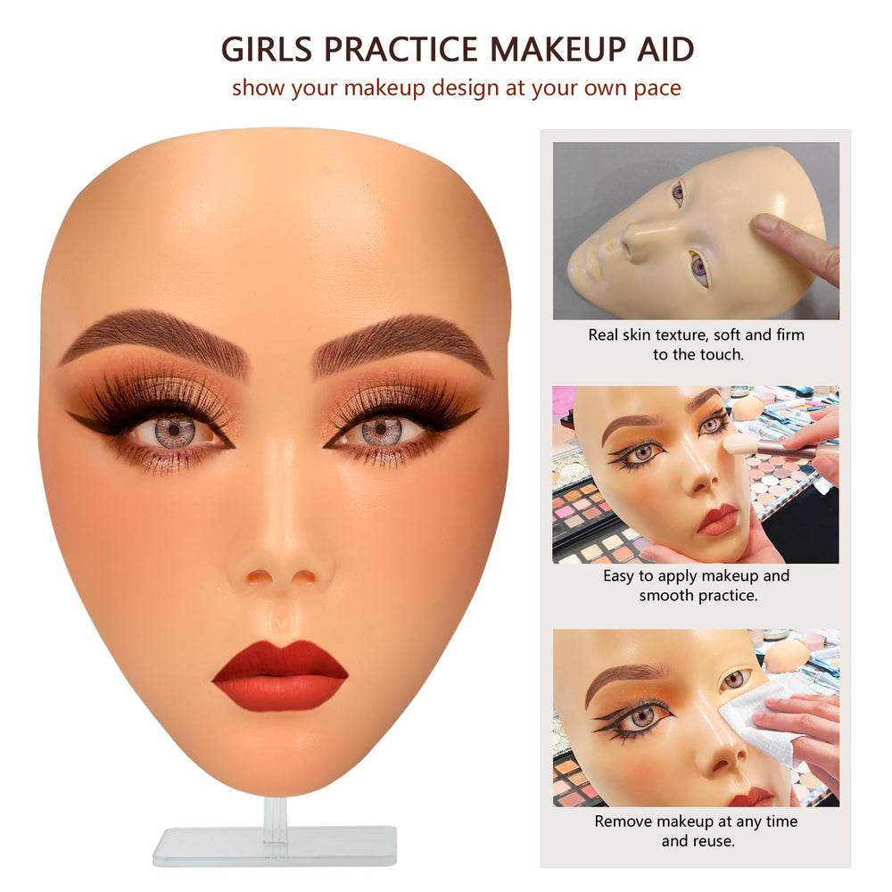 Laokiiy close-up of silicone skin texture for realistic lash practice benefit