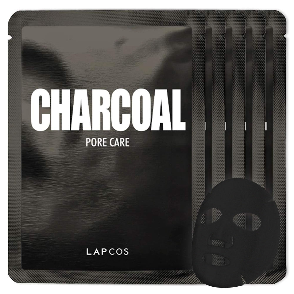 LAPCOS charcoal sheet front packaging showing product benefits and pack design