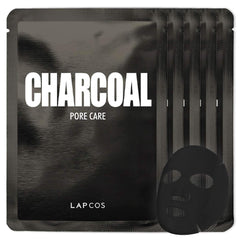 LAPCOS charcoal sheet front packaging showing product benefits and pack design