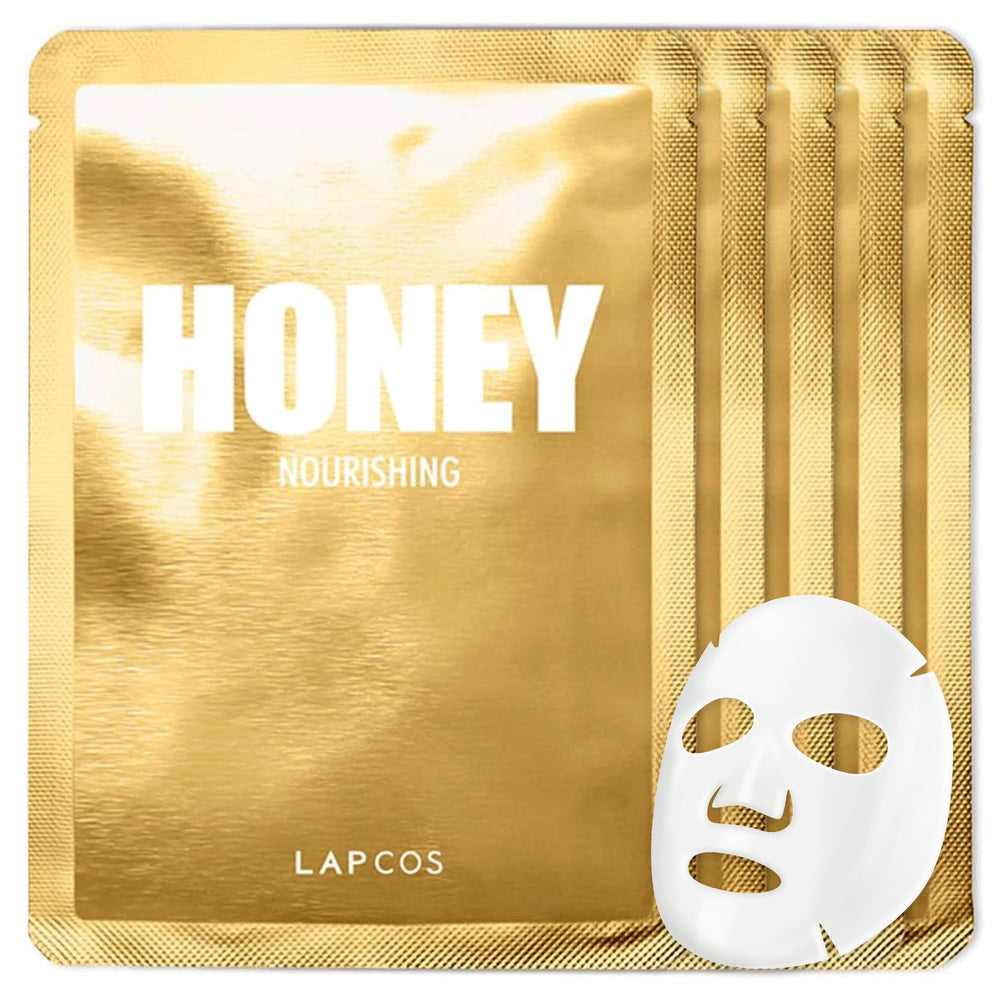 LAPCOS honey sheet front packaging showing pack of five for convenient use