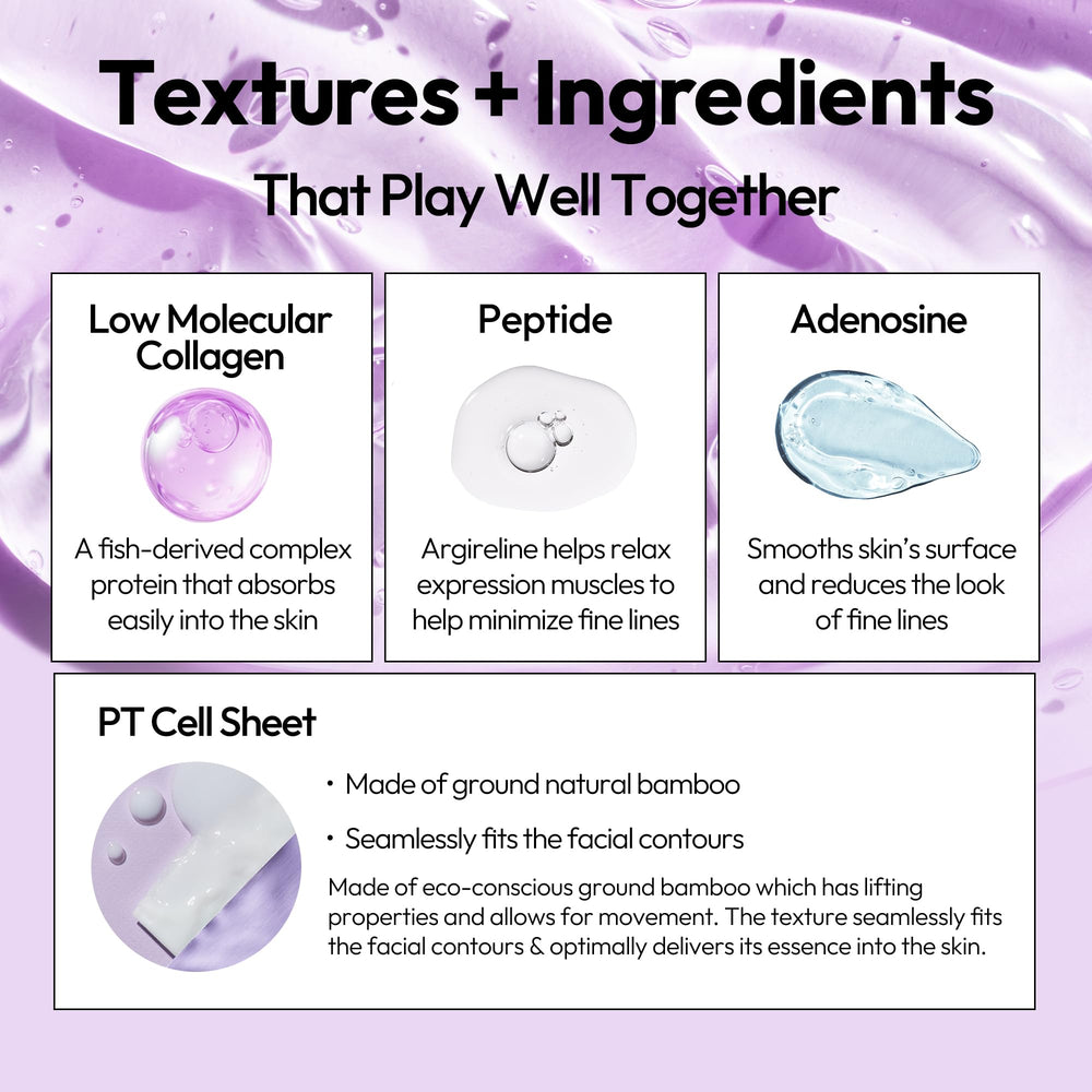 LAPCOS mask texture detail showing breathable sheet and even serum spread