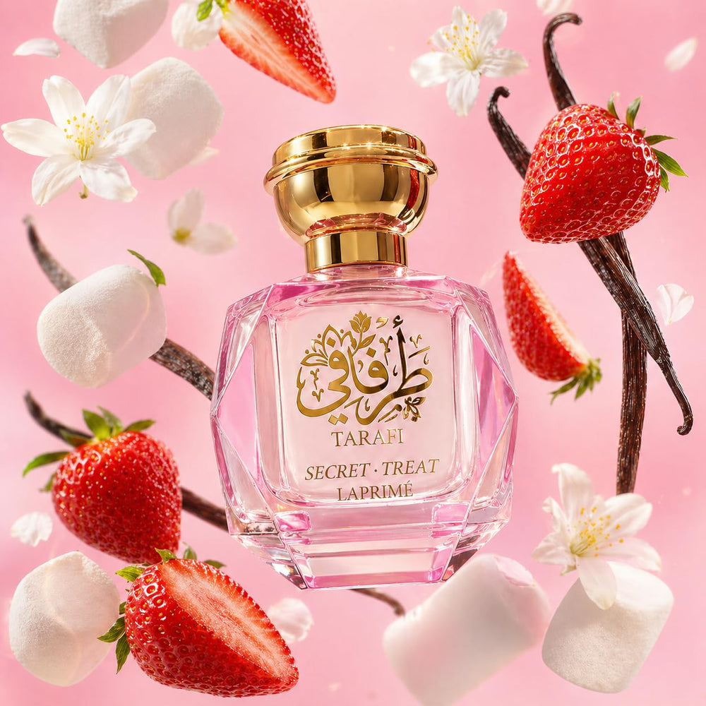 LAPRIMÉ perfume in hand applied to wrist showing easy pulse-point use