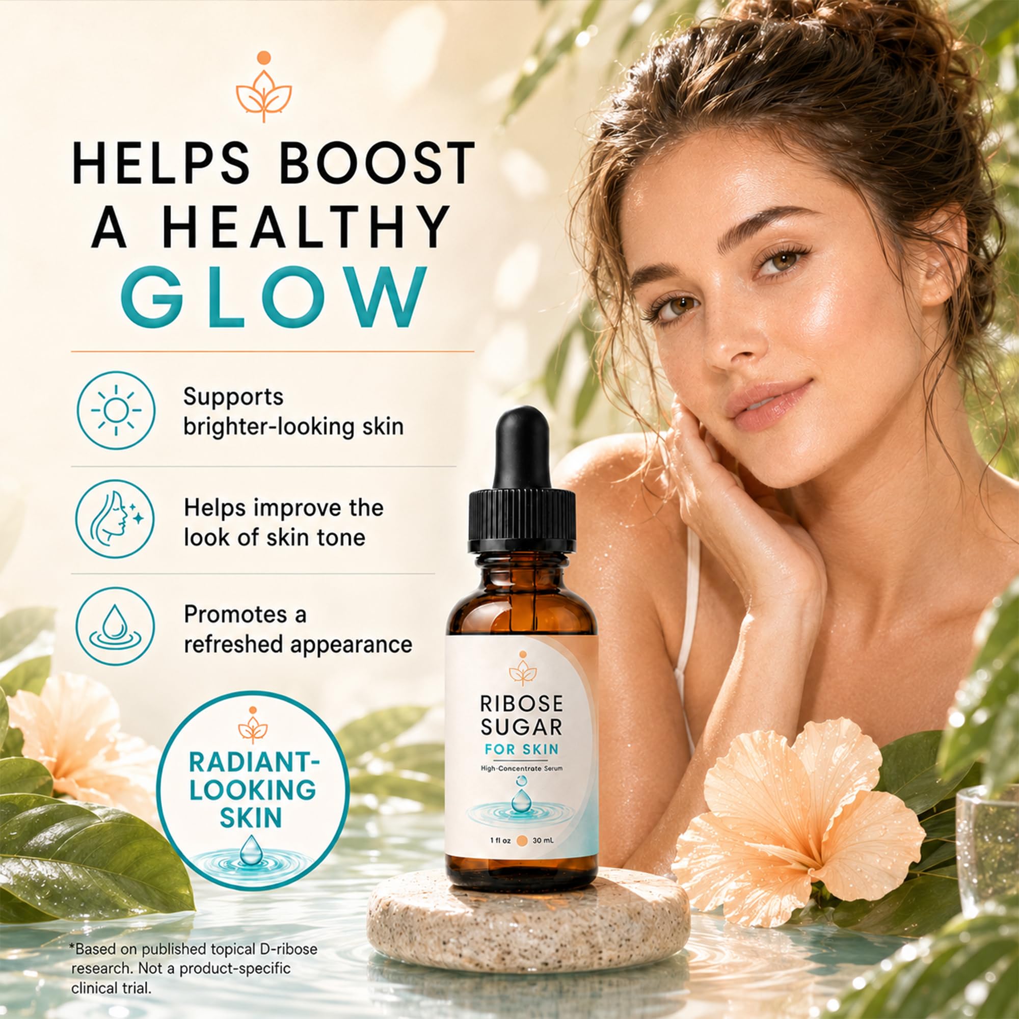 Laré Naturals dropper dispensing serum highlights controlled application benefit