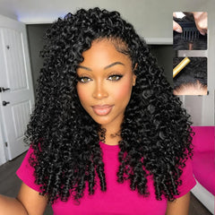 Larhali front packaging showing half wig ready-to-wear and quick install benefit