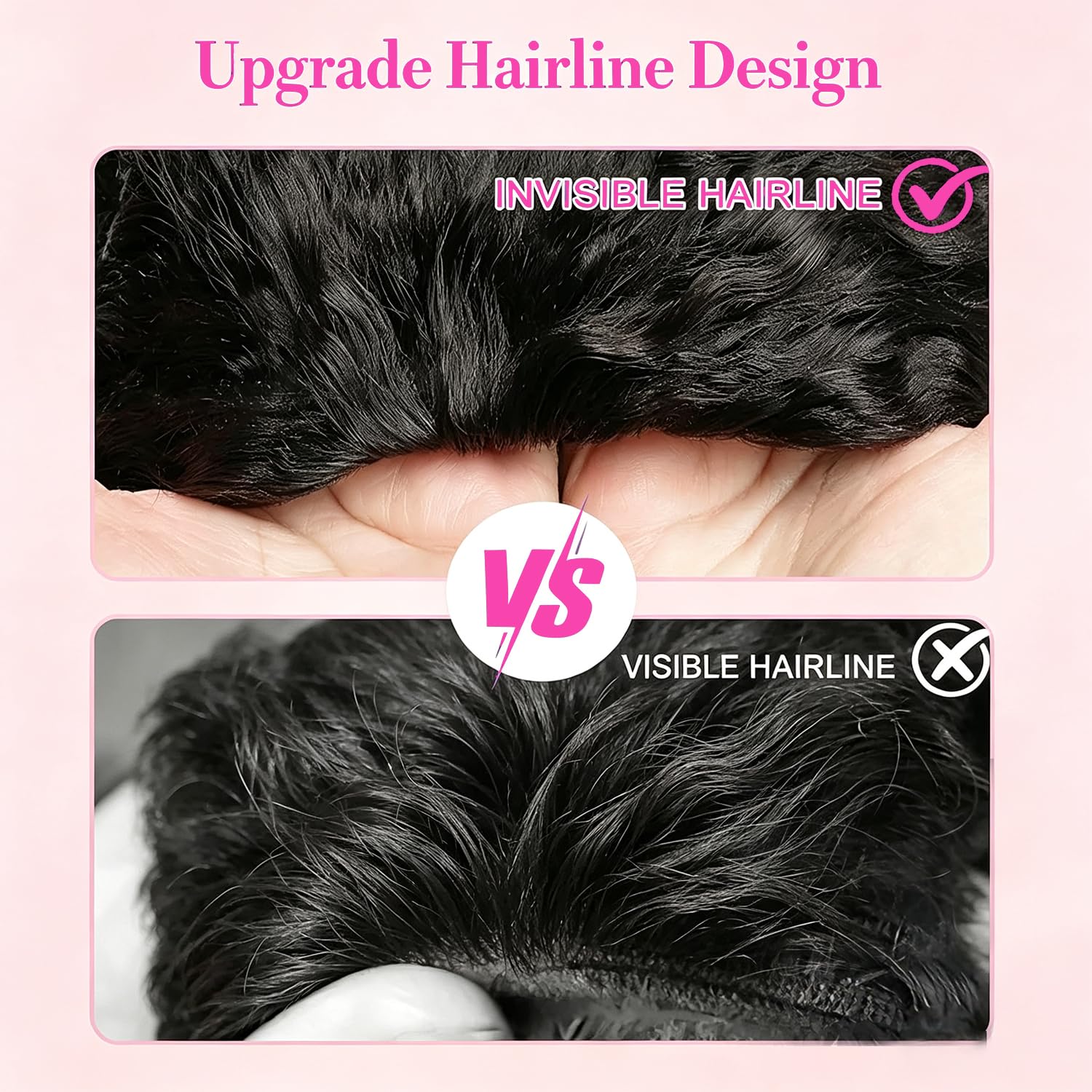 Larhali length comparison showing true 20-inch human hair and styling potential