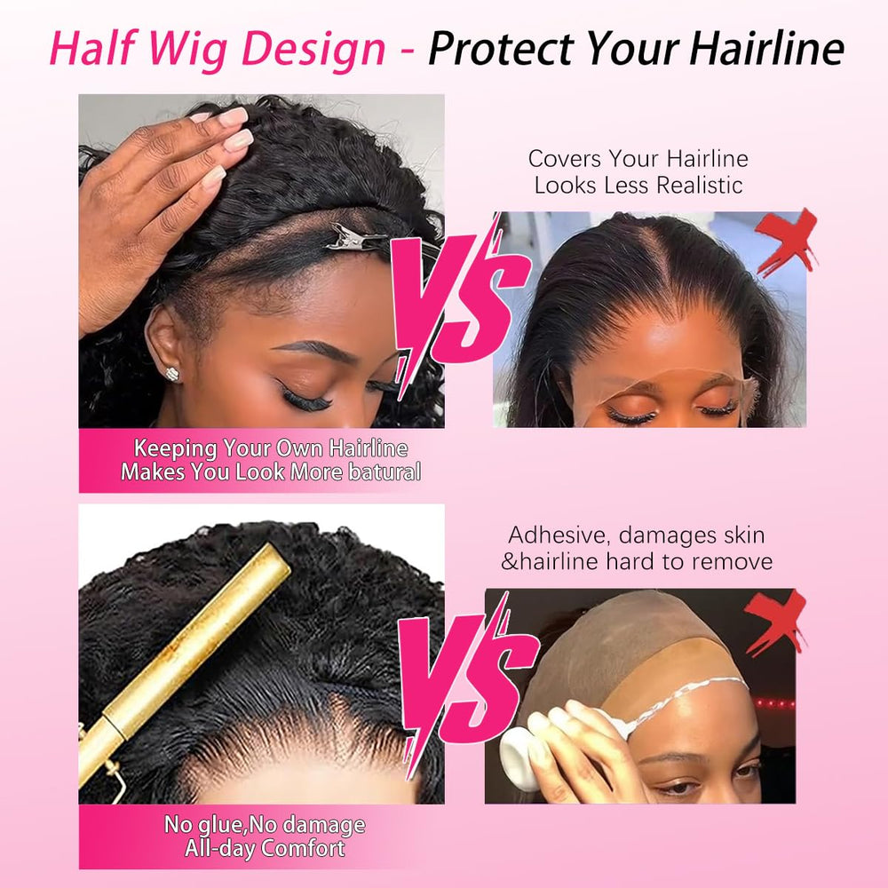 Larhali top view showing invisible hairline for realistic look and scalp protection