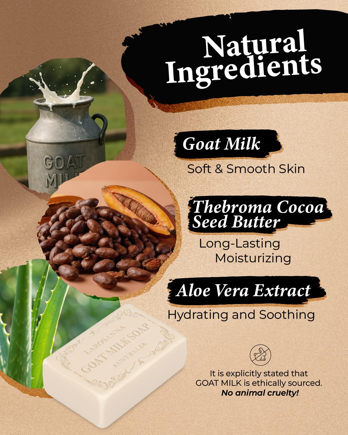 larosanna cut bar revealing dense, triple-milled interior for longer life
