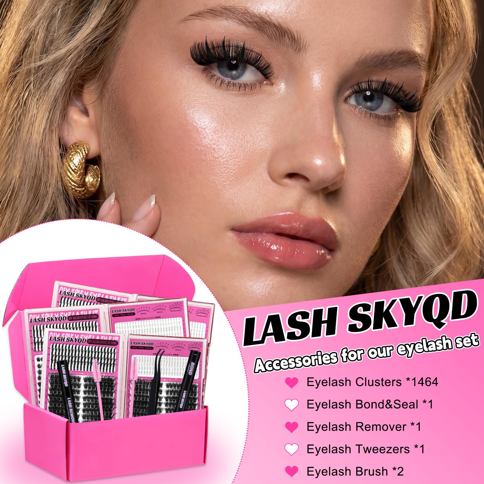 LASH SKYQD precision tweezers applying cluster for accurate placement