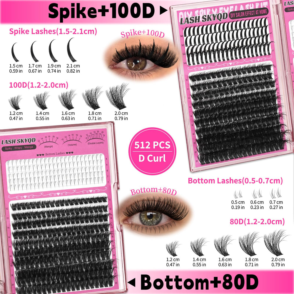 LASH SKYQD bottom lash clusters for balanced lower-lash enhancement