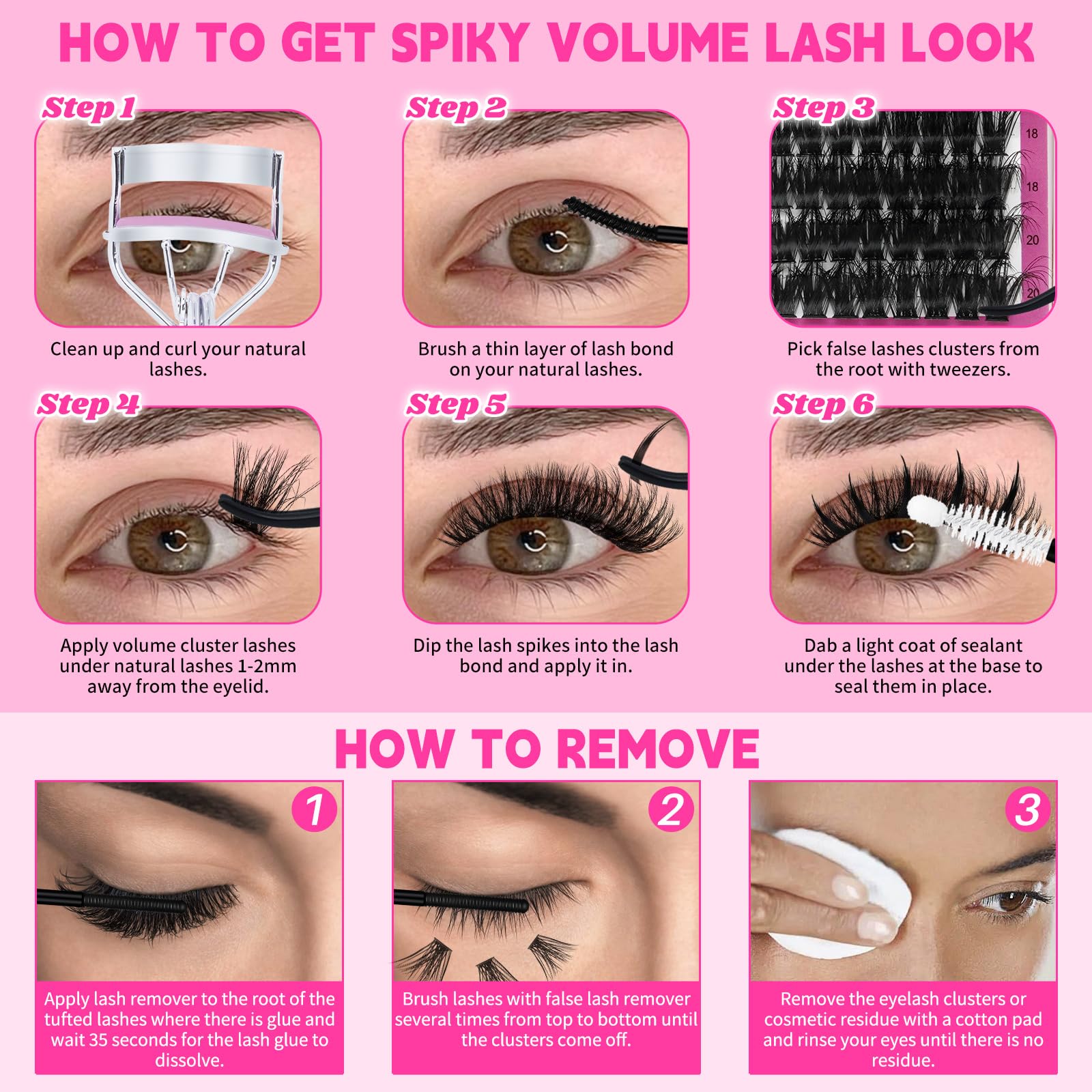 LASH SKYQD finished cat-eye lashes showing lifted dramatic effect