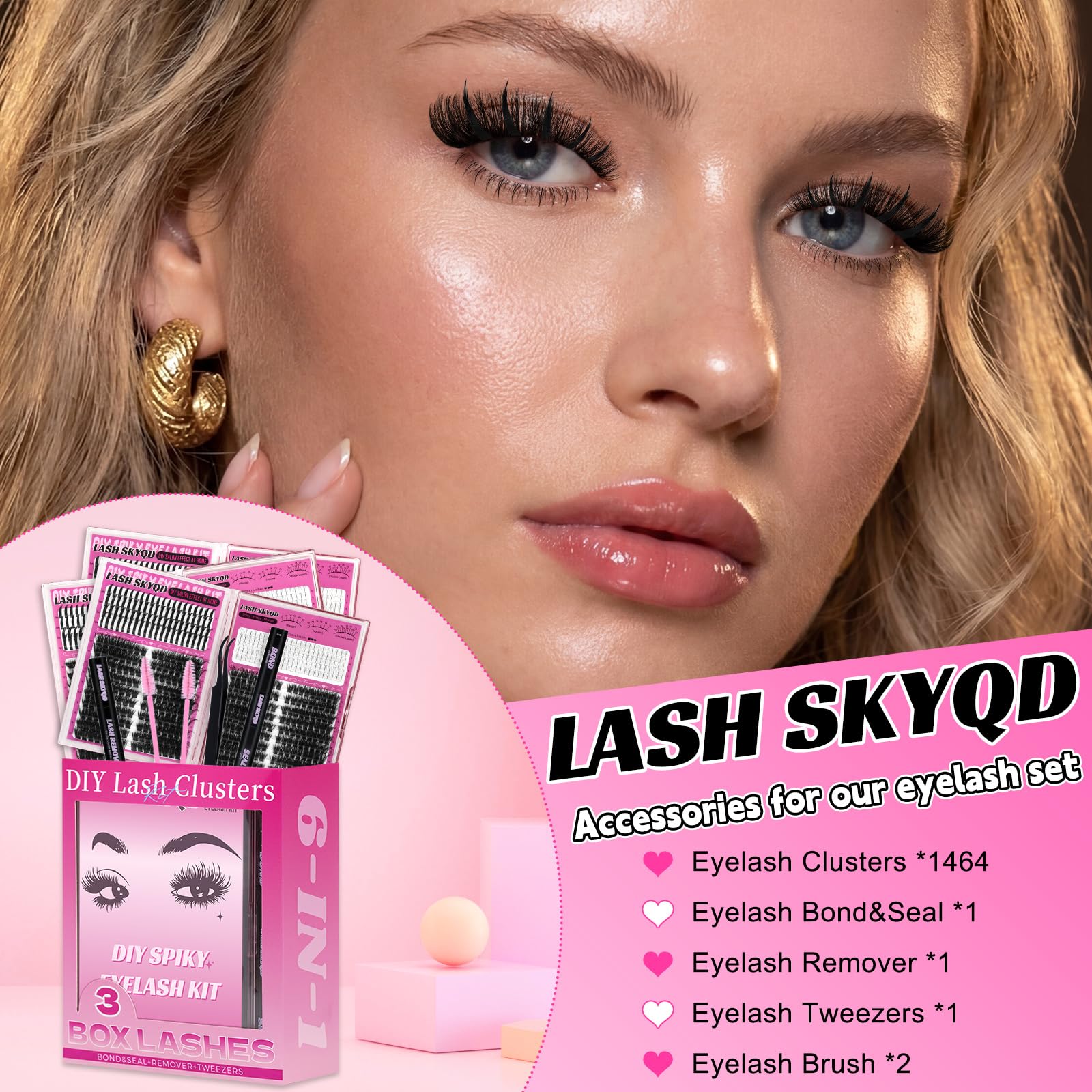 LASH SKYQD layout of mixed lengths 5mm–20mm for customization