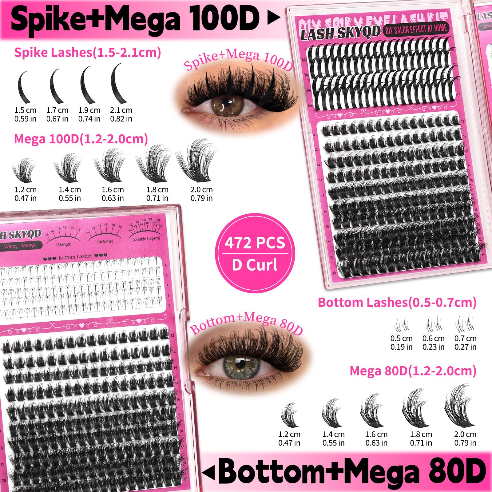 LASH SKYQD spiky individual lashes adding definition and separation