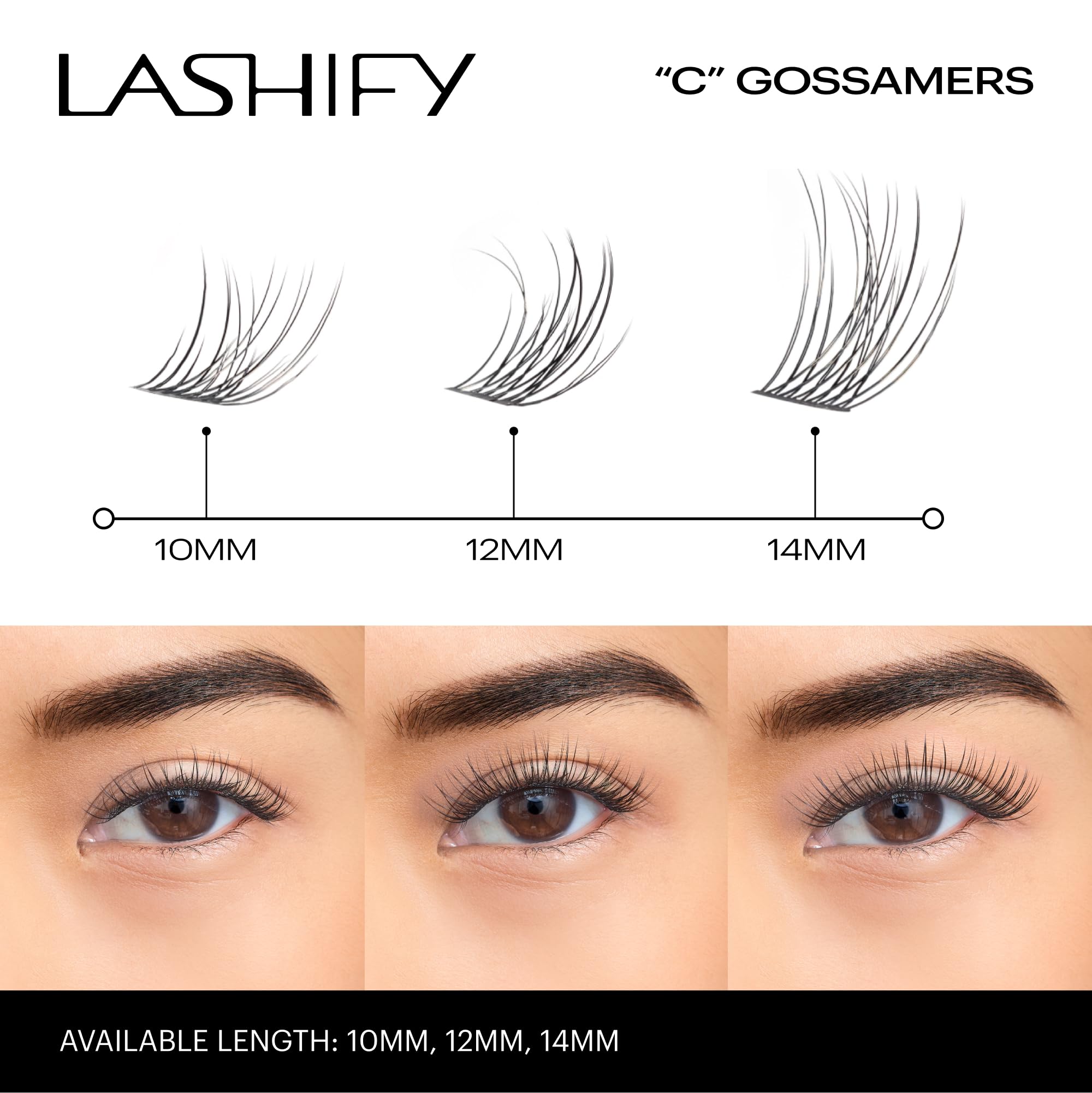 Gossamer lashes held on a Fuse Control Wand, demonstrating Lashify precise placement