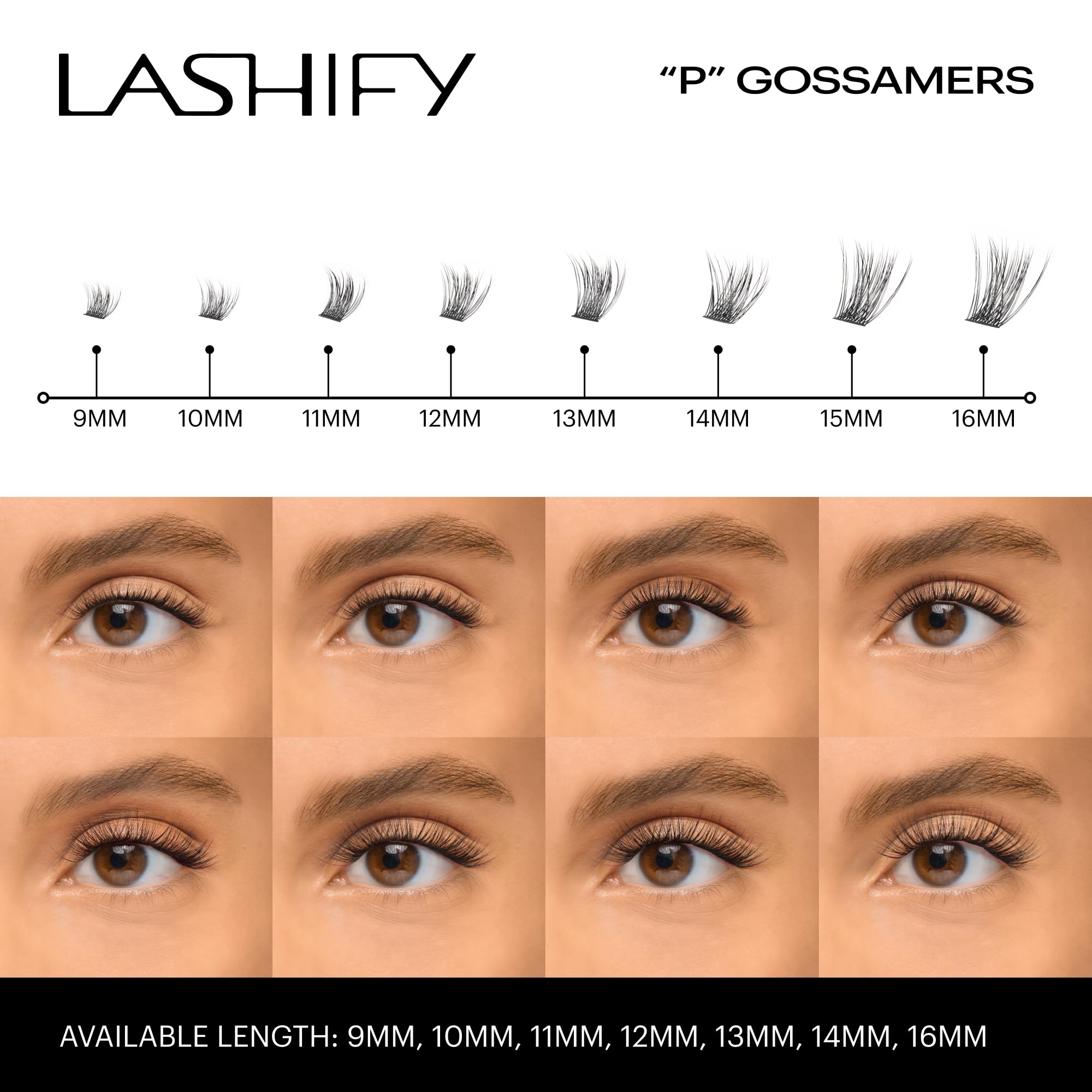 Lashify Plushy side profile on a model eye demonstrating subtle lift
