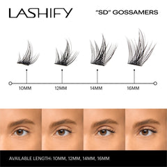 Lashify application using forefinger to lift a gossamer section, protecting delicate fibers