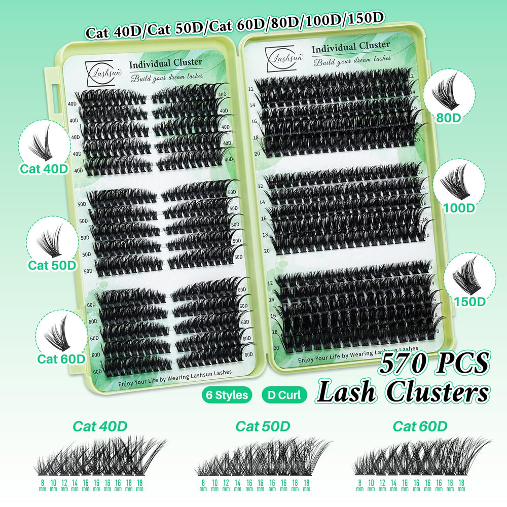 LASHSUN cluster being applied near eye for quick salon-style cat-eye results